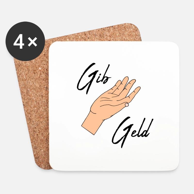 Gib Geld - Untersetzer (4er-Set) - Weiß