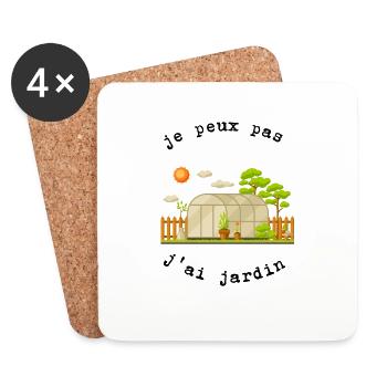 je peux pas j'ai jardin - Dessous de verre (lot de 4) - blanc - Devant
