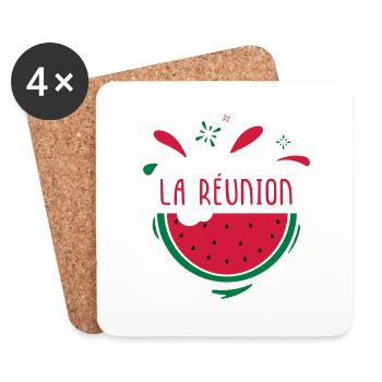 La Réunion - Dessous de verre (lot de 4) - blanc - Devant