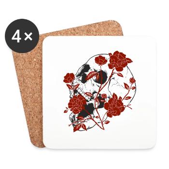Flowers and Roses - Dessous de verre (lot de 4) - blanc - Devant