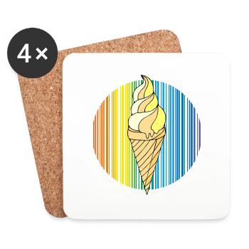 Crème glacée - Dessous de verre (lot de 4) - blanc - Devant