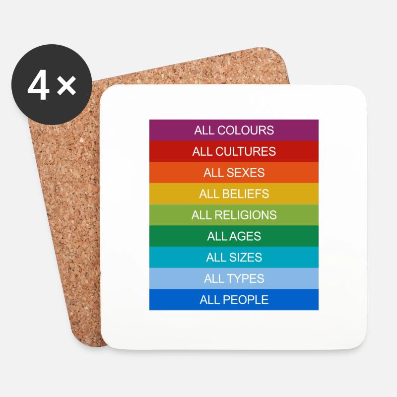 Toleranz Equality Inklusion Tolerance Pride Queer - Untersetzer (4er-Set) - Weiß