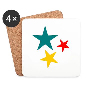 STAR. STAR. STARS. FEAST. ANNIVERSARY. CHRISTMAS - Coasters (set of 4) - white - Front