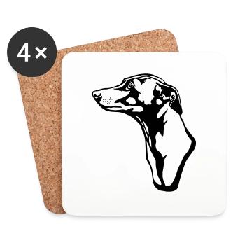 greyhound BACKGROUND - Untersetzer (4er-Set) - Weiß - Vorne