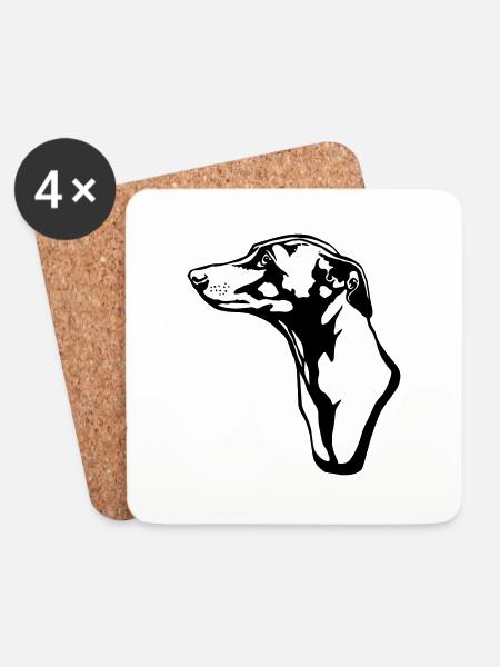 greyhound BACKGROUND - Untersetzer (4er-Set) - Weiß