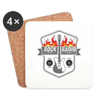Rock Radio - Dessous de verre (lot de 4) - blanc - Devant