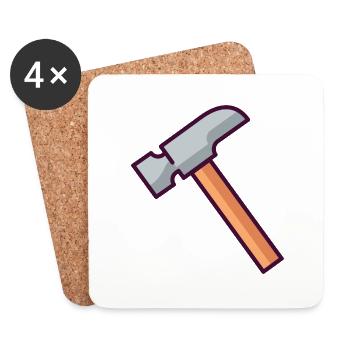 Hammer - Untersetzer (4er-Set) - Weiß - Vorne