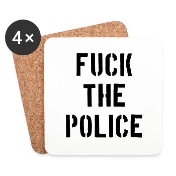 fuck the police Polizei Staat Cops Bullen Polizist - Untersetzer (4er-Set) - Weiß - Vorne
