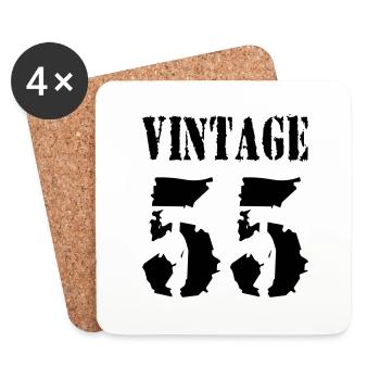 Vintage 1955 - Jahrgang 55 - Party Vector - Coasters (set of 4) - white - Front