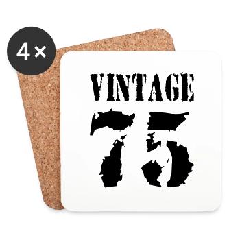 Vintage 1975 - Millésime 75 - Party Vector - Dessous de verre (lot de 4) - blanc - Devant