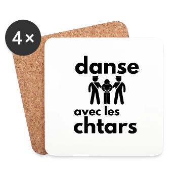 danse avec les chtars - Dessous de verre (lot de 4) - blanc - Devant