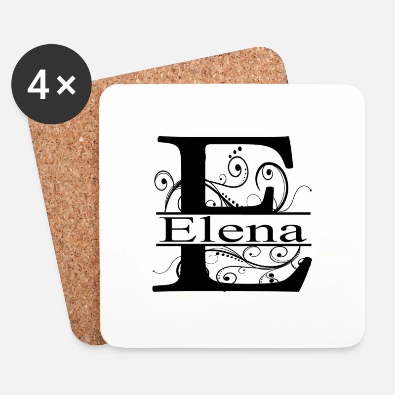 Monogramm mit dem Namen Elena - Untersetzer (4er-Set) - Weiß