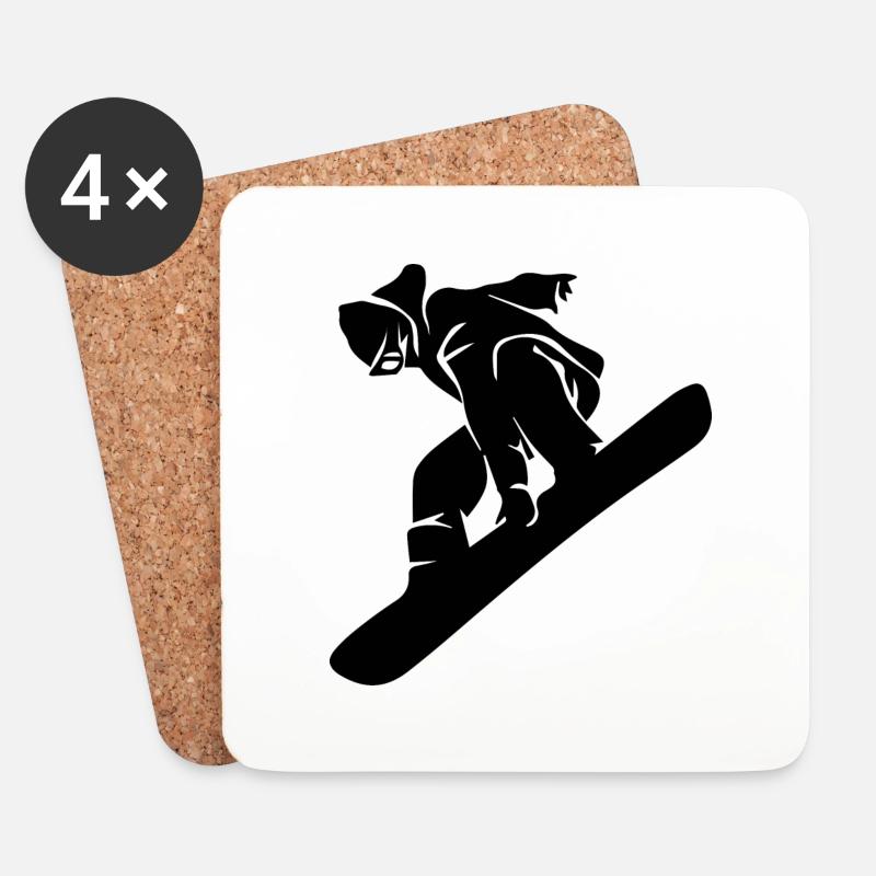 Snowboard Snowboarder - Untersetzer (4er-Set) - Weiß