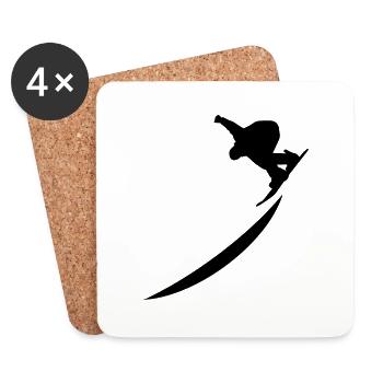 Snowboard Snowboarder - Untersetzer (4er-Set) - Weiß - Vorne