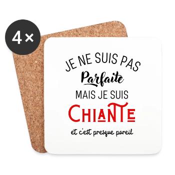 Pas parfaite mais chiante - Dessous de verre (lot de 4) - blanc - Devant