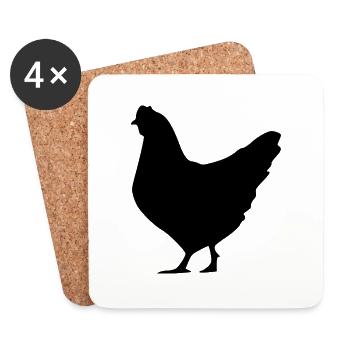Outline Chicken - Coasters (set of 4) - white - Front