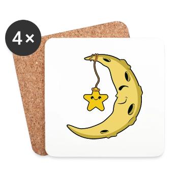 Mond - Untersetzer (4er-Set) - Weiß - Vorne