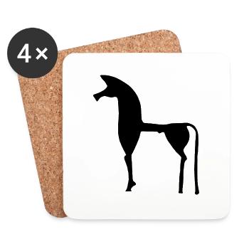 The Greek horse - Coasters (set of 4) - white - Front