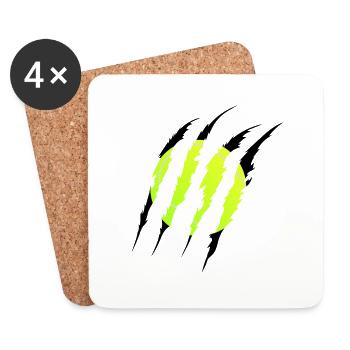 Balle de tennis - Dessous de verre (lot de 4) - blanc - Devant