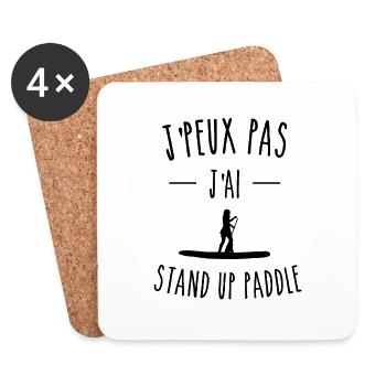 je peux pas j'ai stand up paddle femme - Dessous de verre (lot de 4) - blanc - Devant