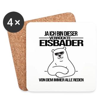 winterbader kälteresistent eisbader eischwimmer -C - Untersetzer (4er-Set) - Weiß - Vorne