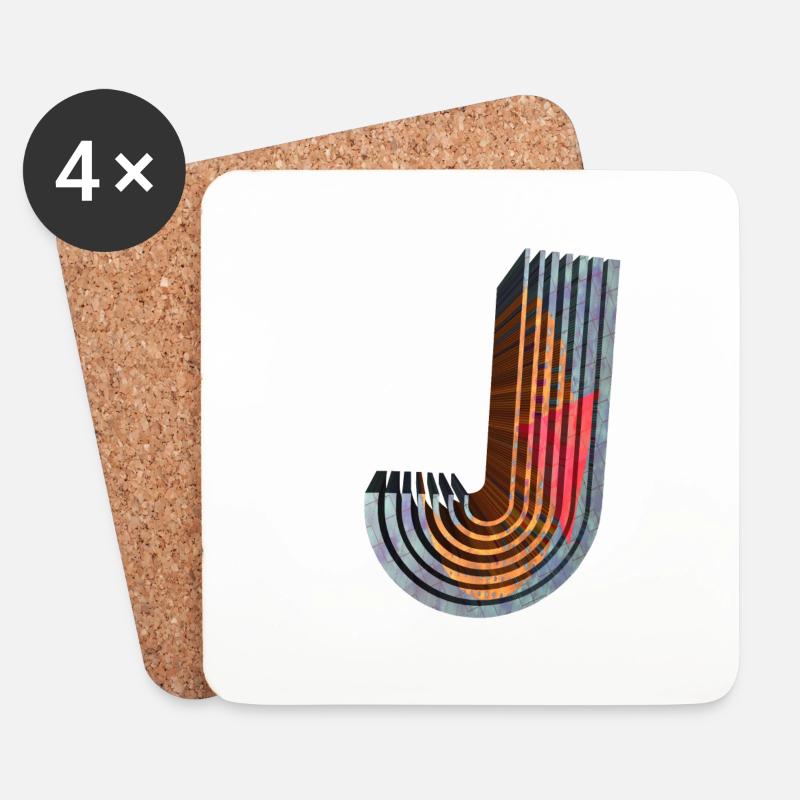 J - Untersetzer (4er-Set) - Weiß