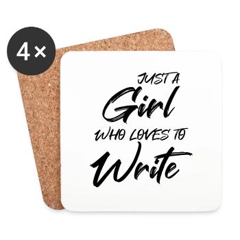 Just a girl who loves to write - Coasters (set of 4) - white - Front