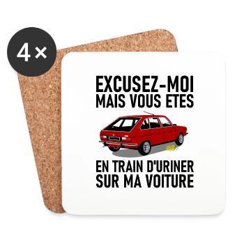 URINER - Dessous de verre (lot de 4) - blanc - Devant
