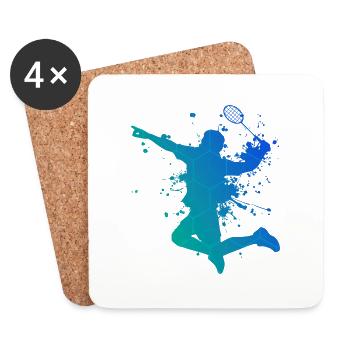 Squash Badminton Player Badminton Badminton Badminton - Coasters (set of 4) - white - Front