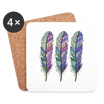 Stylo - Dessous de verre (lot de 4) - blanc - Devant