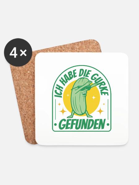 Coole Gurke Dab Sonnenbrille Geschenk Idee - Untersetzer (4er-Set) - Weiß