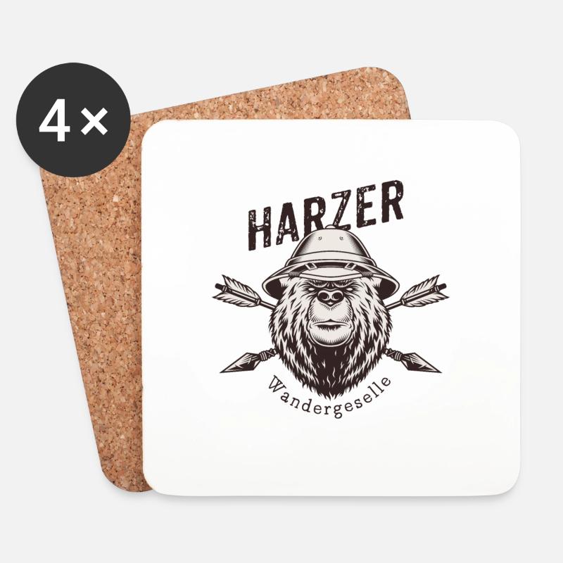 Harzer Wandergeselle - Untersetzer (4er-Set) - Weiß