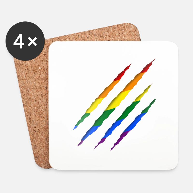LGBTQ - Untersetzer (4er-Set) - Weiß