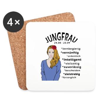Sternzeichen Jungfrau - Untersetzer (4er-Set) - Weiß - Vorne
