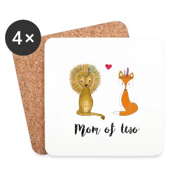 Mom of two - Untersetzer (4er-Set) - Weiß - Vorne