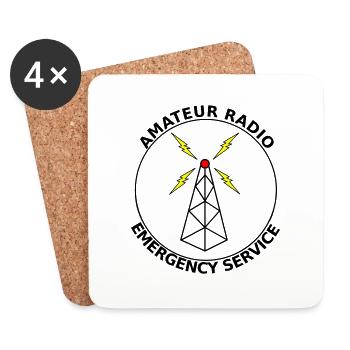 radioamateur radio d’urgence radioamateur - Dessous de verre (lot de 4) - blanc - Devant