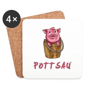 Pottsau - Untersetzer (4er-Set) - Weiß - Vorne