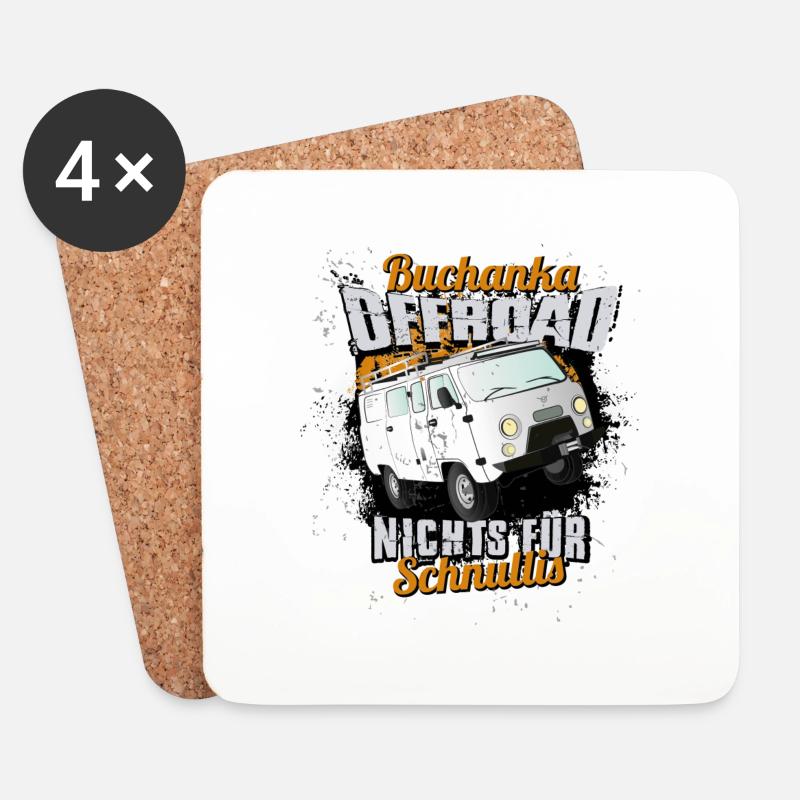 Buchanka Offroad - Untersetzer (4er-Set) - Weiß