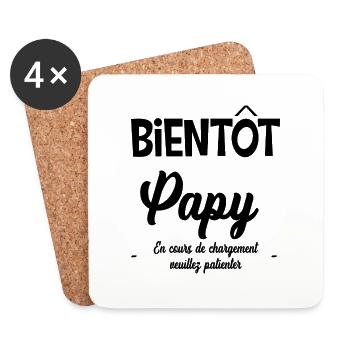 Bientôt papy veuillez patienter - Dessous de verre (lot de 4) - blanc - Devant