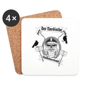 Nordischer Gott der Ungeduld Hammersbald - Untersetzer (4er-Set) - Weiß - Vorne