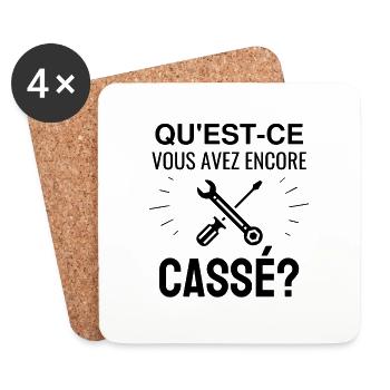 qu'est-ce que vous avez encore cassé - Dessous de verre (lot de 4) - blanc - Devant