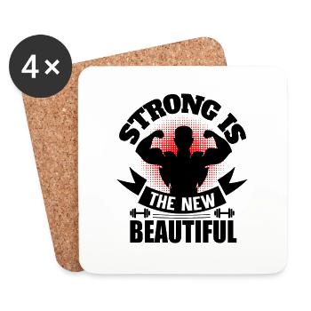 strong is the new beautiful - Coasters (set of 4) - white - Front