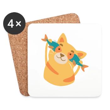 catfish - Coasters (set of 4) - white - Front