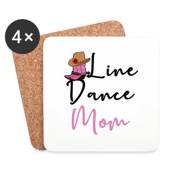 Line Dance Mom Line Dancing Country Music Saying - Coasters (set of 4) - white - Front