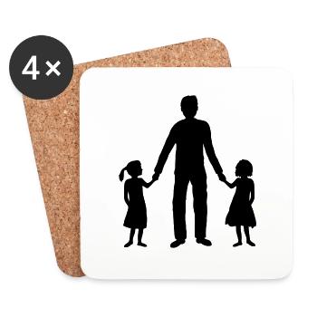 2 Daughters Papa Team - Coasters (set of 4) - white - Front