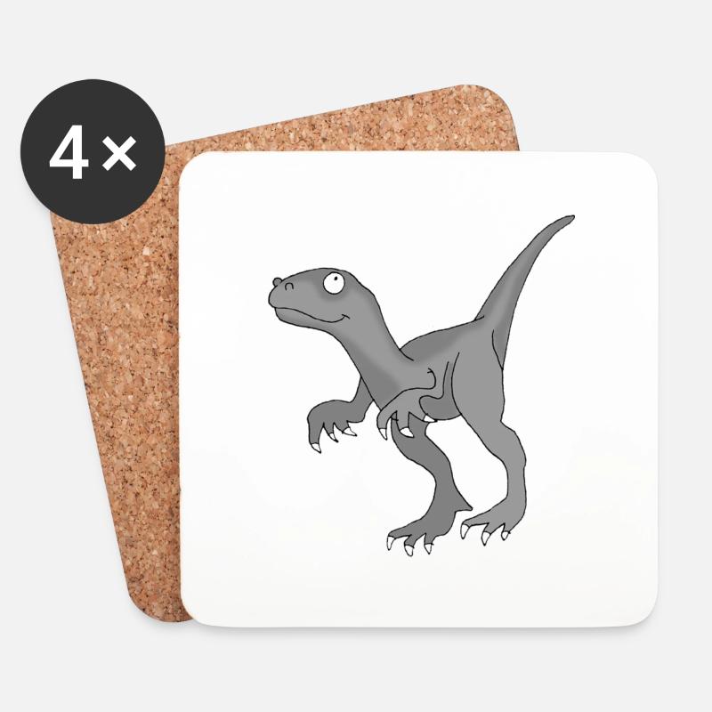 Dino 2 - Untersetzer (4er-Set) - Weiß
