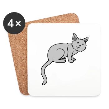 J’adore les sièges de chat mignon - Dessous de verre (lot de 4) - blanc - Devant