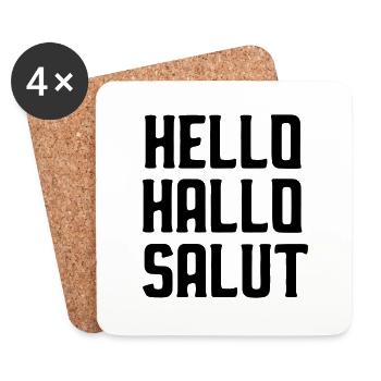 Salut hello halo voyage du monde - Dessous de verre (lot de 4) - blanc - Devant