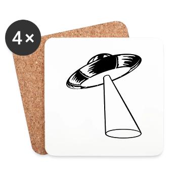 Beam Mystery UFO kidnapped - Coasters (set of 4) - white - Front