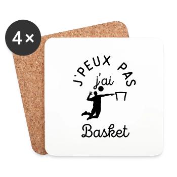 j peux pas j ai basket - Dessous de verre (lot de 4) - blanc - Devant